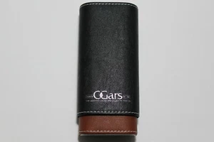 Estuche porta cigarros cosido de cuero marrón y negro - Imagen 1 de 12