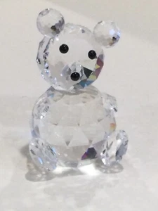 Swarovski Crystal Cut Glass Figurine of Teddy Bear Sitting, marked - Picture 1 of 10