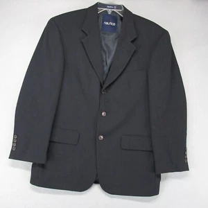 Nautica Blazer Sport Coat Mens 40 Short Button Wool Pinstrip Suits - Picture 1 of 15