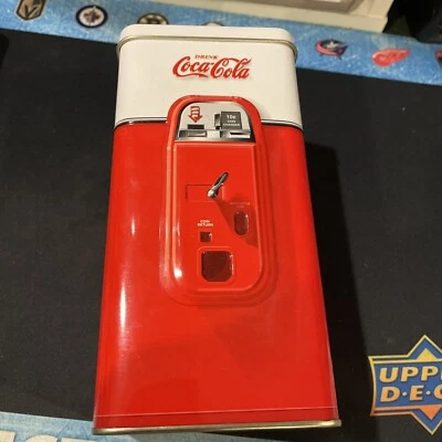 Coca-Cola VENDING MACHINE TIN with Bank ~ Resto Style 7" Tall - Image 1 of 4