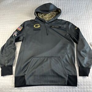Nike Hoodie Green Bay Packers NFL Salute to Service Mens Large L Gray Therma Fit