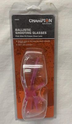 Gafas de tiro balísticas Champion para mujer gafas transparentes rosa marco ajustado Foto 1 de 4