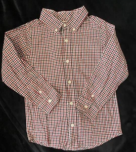 Boy’s Gymboree Red and Black Gingham Long Sleeve Button Up Dress Shirt size 5-6 - Picture 1 of 3