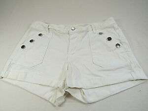 LEI Juniors 11 [ 36W 3L ] Denim Short Shorts Tatum High Rise White 