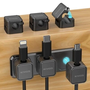 Magnetic Cable Clips Cord Organizer Wire Holder Keeper For Desk Car Wall 6 Pack  - Picture 1 of 8