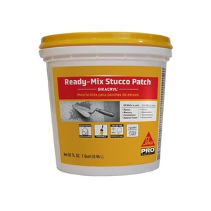 SIKA Sikacryl Stucco Repair, White, 1-Qt, Ready-Mix Patch for Large... - Picture 1 of 6
