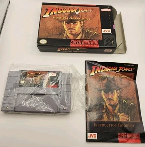 INDIANA JONES' GREAT ADVENTURES SUPER NINTENDO SNES Caja Manual Cartucho Como Nuevo - Imagen 1 de 14
