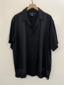 Guayabera Resort Bowling Camp Shirt L Rockabilly Lounge Elvis Resort Retro Dad - Picture 1 of 12