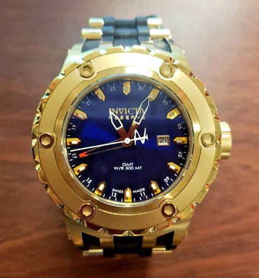 Reloj Hombre Invicta Reserve Subaqua 6185 Cuarzo Suizo Azul Tono Dorado - NUEVO Foto 1 de 4