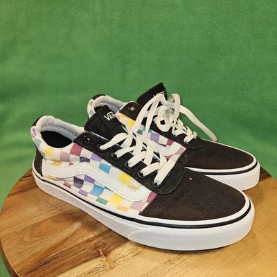 Vans Off The Wall Lace Up Checkered Colorful Black Shoes Sk8 Womens Size 8.5 - Image 1 of 4