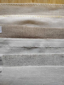 Linen ~ 6 Piece 32ct Assorted CrossStitch/Needlework Fabric LOT - Neutral Colors - Picture 1 of 8