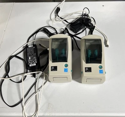 (2) Zebra LP2824 Plus  Thermal Barcode Label Printer USB/Serial Power Supply - Image 1 of 3