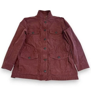 Lucky Brand Womens XL Jacket Full Zip Button Up Canvas Utility Wine 7W30965 - Picture 1 of 22