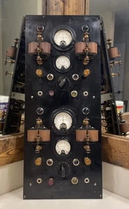 Feuermelder Telegraphentafel mit Milliamperes Messgeräten Vintage 10” x 24” - Bild 1 von 8