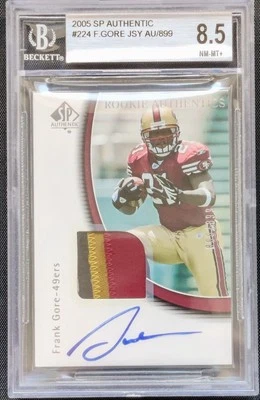 2005 SP Authentic Frank Gore Rookie 3 Color Patch Auto /#899 BGS 8.5/10 RPA 49er - Image 1 of 2