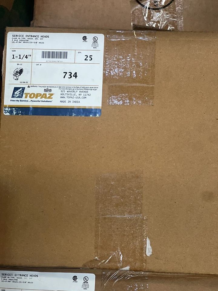 TOPAZ 734 1-1/4" SERVICE ENTRANCE HEAD ALUMINUM WEATHERHEAD - Imagem 1 de 1