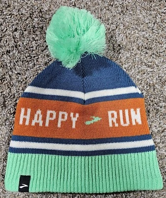 Brooks #280476 Run Happy Unisex Sombrero Pom Pom Gorro Ropa Deportiva Invierno Esquí OSFA Foto 1 de 4