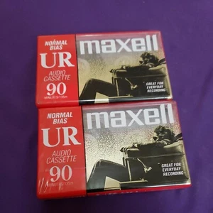 2 Maxell Audio Cassette Tapes UR90 Normal Bias 90 Minutes Sealed Free Shipping - Picture 1 of 3