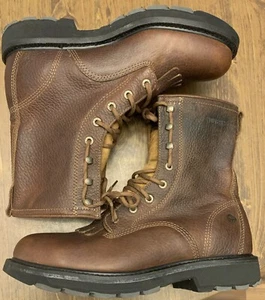 Wolverine Mens Herrin Kiltie Lacer 8" Leather Work Boots W08394 Brown Size 12EW! - Picture 1 of 6