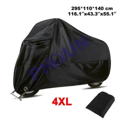 Cubierta negra XXXXL para motocicleta ATV lluvia polvo UV impermeable protector exterior + AGUJERO Foto 1 de 4