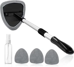 AstroAI Windshield Cleaner | Extendable Handle, 4 Washable Microfiber Pads - Picture 1 of 8