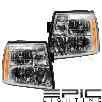 Left Right Sides Pair Head Lamps for 2002 CADILLAC ESCALADE SUV / EXT Foto 1 de 2