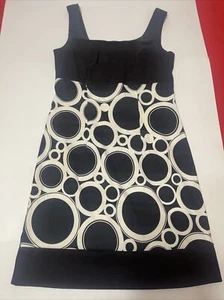 AB Studio Sleeveless Black White Party Career Stretch Dress Women's size 6 Clean - Picture 1 of 11