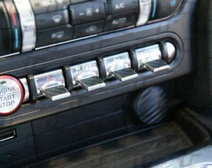 2015-2022 Mustang Black Carbon Fiber Toggle Switch Accent Decal Cover Kit - Picture 1 of 4