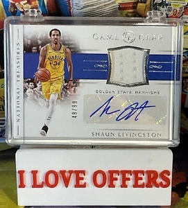 #49/99 RARO 2018 NATIONAL TREASURES SHAUN LIVINGSTON AUTÓGRAFO CAMISETA JUEGO USADO - Imagen 1 de 8