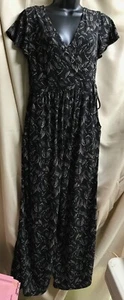 Kaileigh Naomi Maternity Knit Surplice Jumpsuit Black & Flesh Color Sz S NEW - Picture 1 of 4