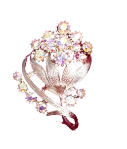 Broche vintage retro Coro aurora boreal ramo de flores cajón de chatarra  - Imagen 1 de 5