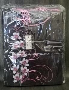 LOT of 12 Gift Bags Orchids on Brown Medium 10.3 x 12.8 x 5 REUSABLE GIFT BAGS - Picture 1 of 6