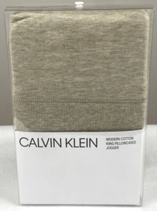 🛏️ Calvin Klein Modern Cotton Luxus King Kissenbezüge Jogger Beige Hellbraun Baumwolle - Bild 1 von 7