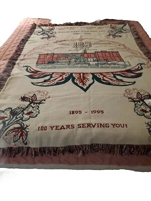 Vtg. Fieldcrest Tapestry Floral Quilted Throw Blanket Cannon 100 Year Salisbury  - Image 1 of 4
