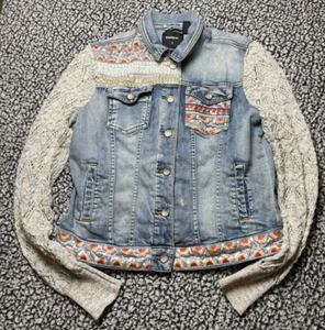 Desigual Disney Mickey Sequin Denim Jacket Women’s Size 42 - Picture 1 of 8