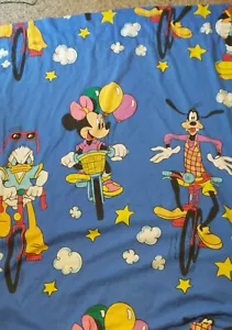 Vintage Disney Characters Curtain Fabric 41.5" x 64" Minnie Mouse Goofy Donald - Picture 1 of 7