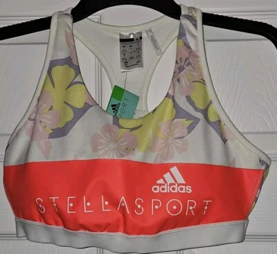 ADIDAS STELLA McCARTNEY  STELLASPORT BRA PAD GYM UK SIZE 16-18 LARGE BRAND NWTAG - image 1 of 4