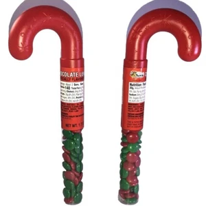 2 Packungen Weihnachten Schokolade rot/grün Zuckerstange - gefüllt mit viel Süßigkeiten - NEU - Bild 1 von 5