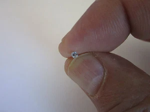 Sterling Silver Nose Stud shiny crystal 1.5mm silver ball end 9mm long round A - Picture 1 of 3