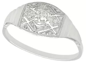 Antique Diamond and 18k White Gold Platinum Set Dress ring 1910s - Picture 1 of 9
