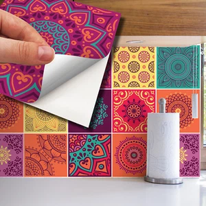 24x Self Adhesive Mosaic Tile Wall Decals Art Sticker Home Kitchen Decor DIY - Picture 1 of 8