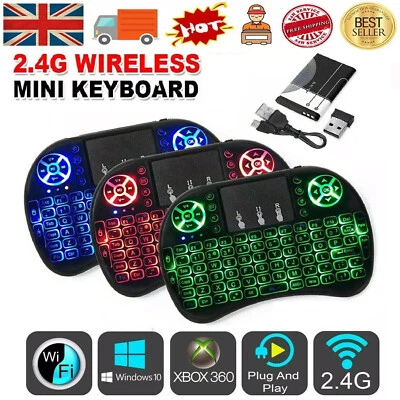 Wireless Mini Keyboard Remote Control Touchpad Smart TV Android TV Box PC 2.4GHz - Image 1 of 4