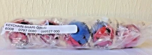 Tupperware Miniature Shape O Toy Keychains Key Chains in Blue + Red Set of 5 New - Picture 1 of 4