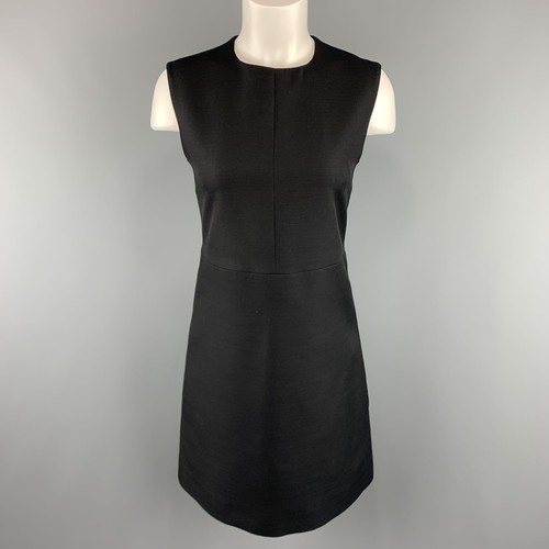 Abito CELINE taglia 2 nero strutturato senza maniche linea A tubino