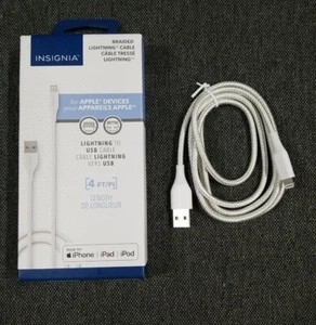 Câble Lightning USB-A tressé certifié Insignia Apple MFi 1,2 m (4 pi) - Photo 1 sur 3