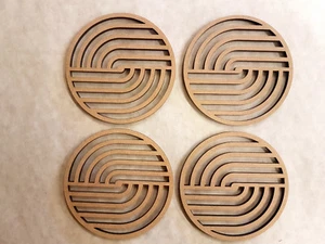 SET OF 4 COASTERS - "GEOMETRIC" - 100MM x 4MM - DESIGN 49 - Imagen 1 de 2