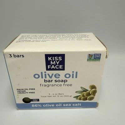 Новый Kiss мое лицо оливковое масло морской соли аромат бесплатный бар мыло 3 упаковки веганский Греция - Изображение 1 из 4
