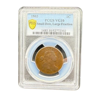 1803 Small Date Large Fraction Draped Bust Large Cent PCGS VG10 - Image 1 of 3