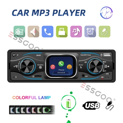 Single 1 DIN Car Stereo Radio Touch Screen Bluetooth Dual USB FM TF MP3 Player - Image 1 of 4