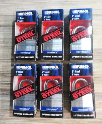 Brinks 50mm / 2" High Security Steel Laminated Padlocks Set of 6 Keyed Alike - Image 1 of 4